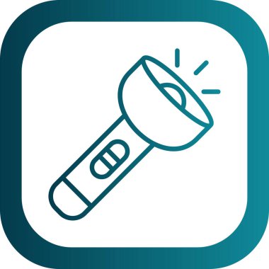 Flashlight düz simgesi, vektör illüstrasyon tasarımı