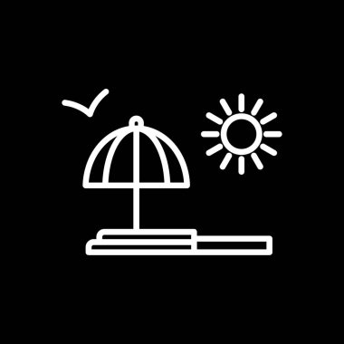 güneş ve şemsiye vektör illüstrasyonu