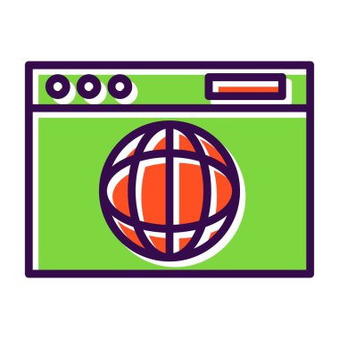 Web tarayıcı simgesi vektör illüstrasyonu 