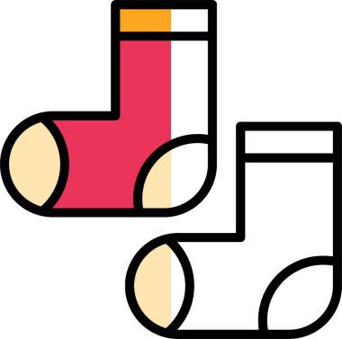 iki çorap düz simgesi, vektör illüstrasyonu