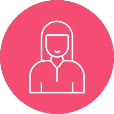 kız düz simgesi, vektör illüstrasyonu