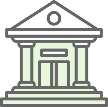 Adliye simgesinin düz çizimi