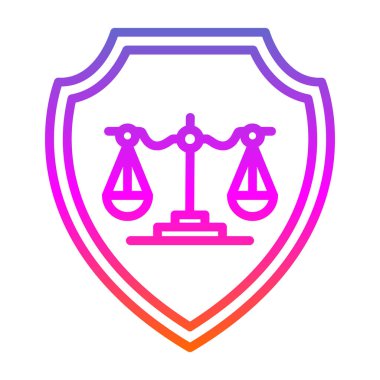 Adalet. Web simgesi vektör illüstrasyonu