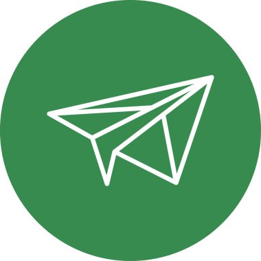 Kağıt düzlem vektör simgesi beyaz arkaplanda izole edildi.