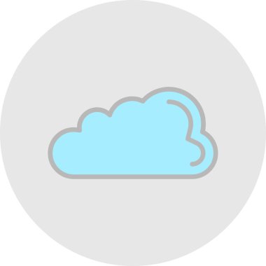 Basit Bulutlu hava simgesi, vektör illüstrasyonu