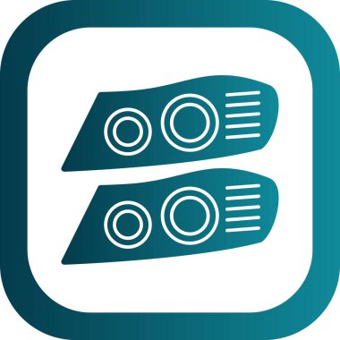 İki Araba Işıkları simgesi, vektör illüstrasyonu