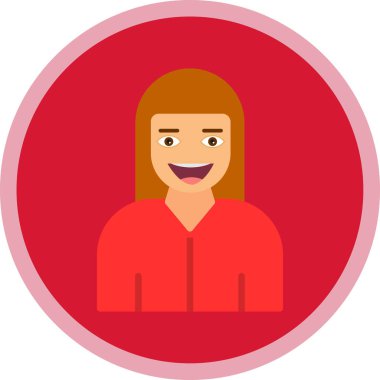 kız düz simgesi, vektör illüstrasyonu