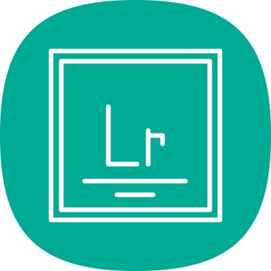 Lawrencium simgesinin vektör çizimi