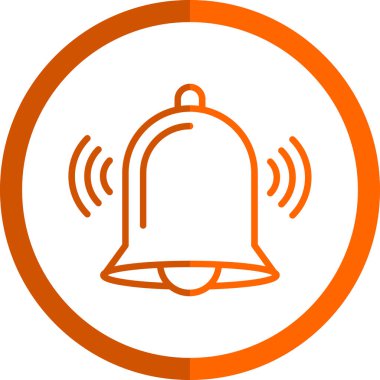 Tek izole çan simgesinin vektör illüstrasyonu 