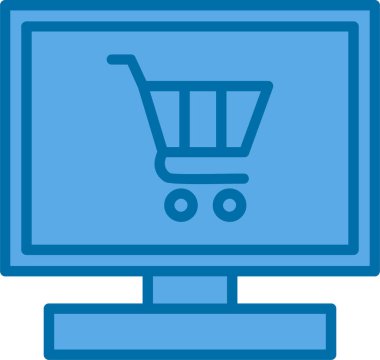 Çevrimiçi Dükkan simgesi, vektör illüstrasyonu