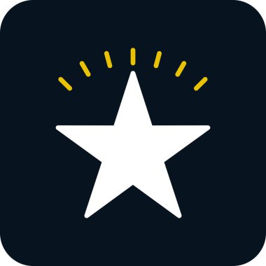 Basit düz yıldız ikon vektör çizimi tasarımı