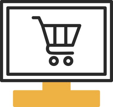 Çevrimiçi Dükkan simgesi, vektör illüstrasyonu