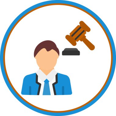 Avukat yassı ikon vektör illüstrasyonu