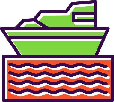 tekne ikonu vektör illüstrasyonu