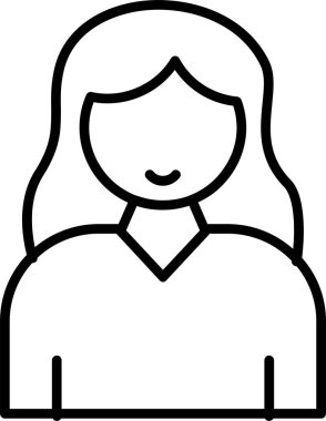 Kadın avatar simgesi, vektör illüstrasyonu 