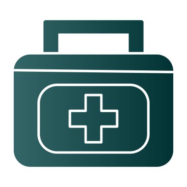 İlk yardım çantası simgesi, basit vektör illüstrasyonu