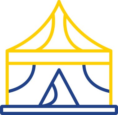 çadır kamp ikonu ana hatlarıyla