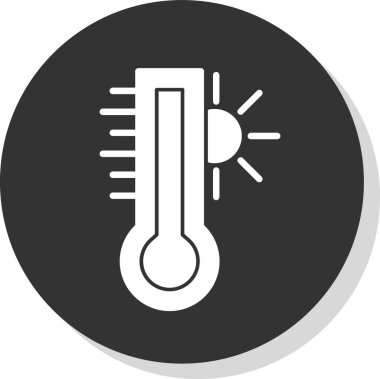 Sıcak sıcaklık düzlüğü simgesi, vektör illüstrasyonu