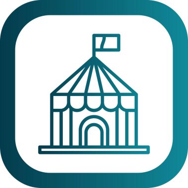 Sirk çadırı simgesi basit tasarım illüstrasyonu