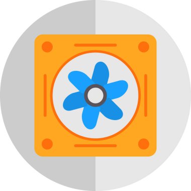 Soğutucunun vektör çizimi. Havalandırma fan çizimi, pictogram