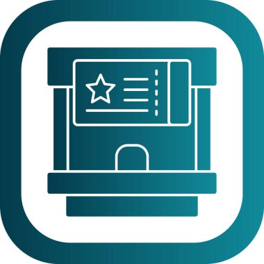 Bilet Ofisi simgesi vektör illüstrasyonu