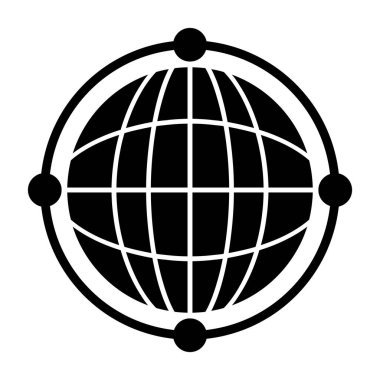  Sanal Dünya Globe web simgesi, vektör illüstrasyonu