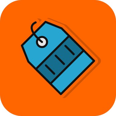 Kırmızı Etiket simgesinin vektör illüstrasyonu