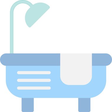 Düz Küvet simgesinin vektör illüstrasyonu