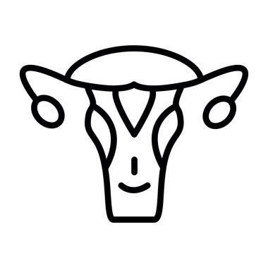 Rahim anatomisi simgesinin vektör çizimi