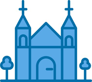 Bir kilise ikonu, katedral kulesinin vektör çizimi 