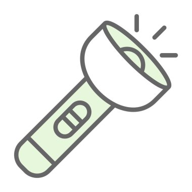 Flashlight düz simgesi, vektör illüstrasyon tasarımı