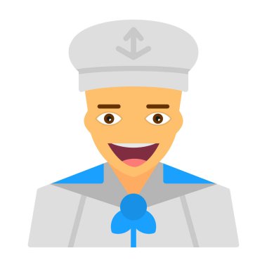 Denizci. Web simgesi basit illüstrasyon