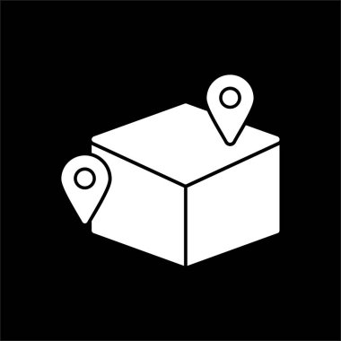 Siyah arkaplanda kutu simgesi, vektör illüstrasyonu.