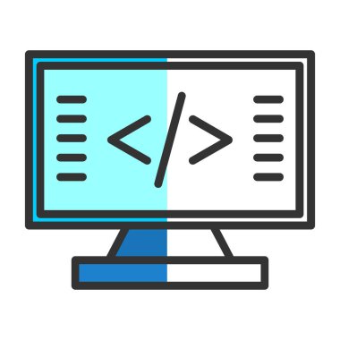 Kodlama simgesinin vektör illüstrasyonu 