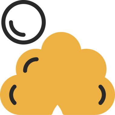 Basit Bulutlu hava simgesi, vektör illüstrasyonu