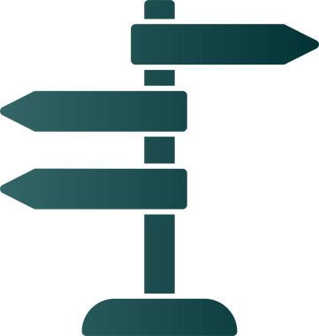 Yön, işaret direği simgesi. Basit vektör illüstrasyonu