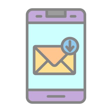 akıllı telefon posta zarfı izole edilmiş simge