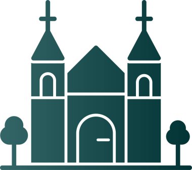 Bir kilise ikonu, katedral kulesinin vektör çizimi 