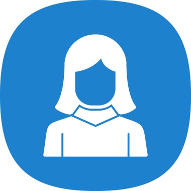 kız düz simgesi, vektör illüstrasyonu