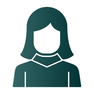 kız düz simgesi, vektör illüstrasyonu