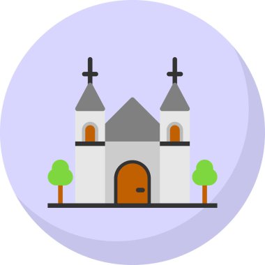 Bir kilise ikonu, katedral kulesinin vektör çizimi 