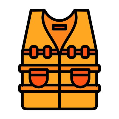 Kurşun geçirmez yelek simgesi, vektör illüstrasyonu 