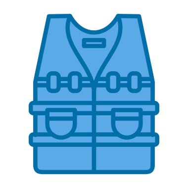 Kurşun geçirmez yelek simgesi, vektör illüstrasyonu 