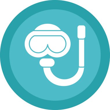 Şnorkelleme simgesi, vektör illüstrasyonu 