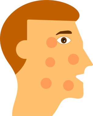 Yüz derisi, vektörü, illüstrasyonu olan adam.