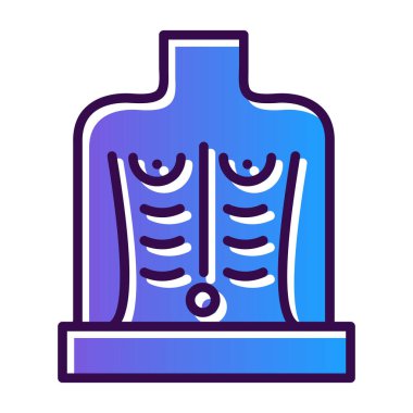 İnsan gövdesi simgesi renk ana hatları vektörü