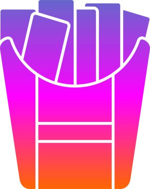 Patates kızartması renkli simge, vektör çizimi basit tasarım