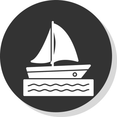 Yelkenli tekne ikonu. Web için yelkenli tekne vektör simgesinin özet çizimi 
