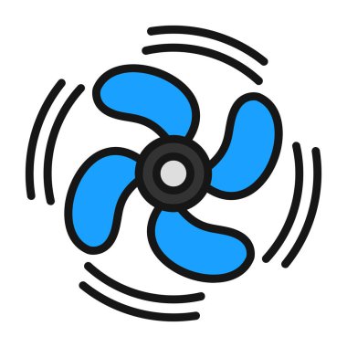 Pervane düz simgesi, vektör çizim