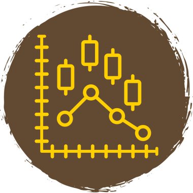 Diyagram vektör renk çizgisi simgesi 